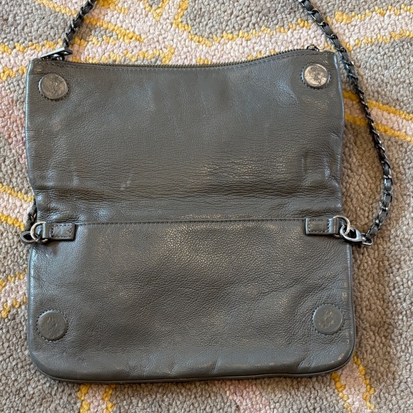 Zadig & Voltaire Gray Leather Clutch Bag with Chain Straps - Picture 4 of 7